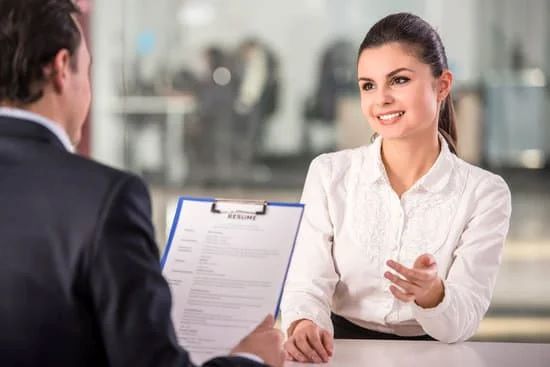 woman answering finance interview questions