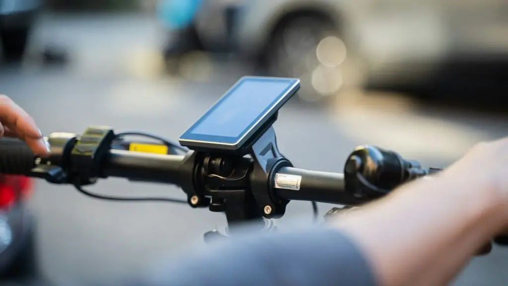 a satnav on a bike showing management accounts being using as a map